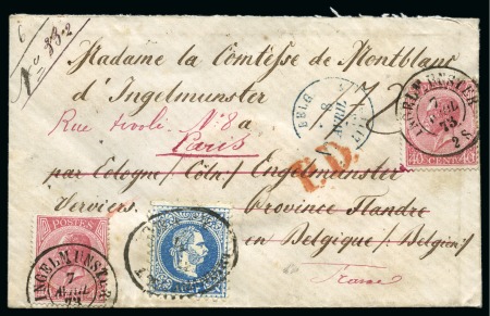 Stamp of Belgium » Belgique. Léopold 1er - Nouveau Type - Affranchissements mixtes, composés, etc. Exceptionnel affranchissement mixte avec l'Autriche