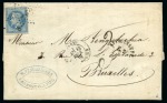 Stamp of Belgium » Belgique. Histoire Postale Guerre de 1870 : Lettre de Paris 13.02.71 après le Siège avec 20c Lauré pour Bruxelles, taxe "3", griffe "AFFR. INSUFF. E.2"