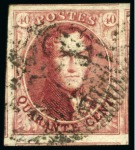 Stamp of Belgium » Belgique. 1851 Médaillons (filigrane sans cadre) - Émission 40c Carmin: Petite étude sur les nuances comprenant cinq timbres très bien margés