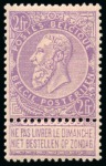 Stamp of Belgium » Belgique. 1893-1900 Armoiries du Royaume et Léopold II fine barbe - Émission 1c à 2F, série neuve, ainsi que les teintes et les variétés