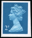 Stamp of Great Britain » Queen Elizabeth II 1973 2p Harrison colour trial printed in turquoise-green (unissued colour), mint n.h. imperforate