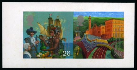 Stamp of Great Britain » Queen Elizabeth II 1999 26p Settlers Tales & 26p Workers Tales imperforate se-tenant booklet pane