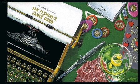 Stamp of Great Britain » Queen Elizabeth II 2008 "Birth Centenary of Ian Fleming" prestige booklet, complete, with missing phosphor bands on third pane