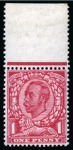 Stamp of Great Britain » King George V » 1911-12 Downey Head Issues 1911-12 Downey Head 1d colour trial in carmine