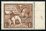 Stamp of Great Britain » King George V » 1924-36 Issues 1924 British Empire Exhibition set of 2 with "CANCELLED" type 28 overprints