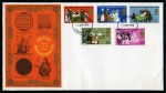 Stamp of Great Britain » Queen Elizabeth II 1970 Anniversaries 1s9d with LEMON OMITTED (trousers and document), in set of five tied to illustrated first day cover