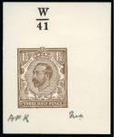 Stamp of Great Britain » King George V » 1911-12 Downey Head Issues 1910 1 1/2d Hentschel colour essay in brown on white wove paper