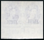 Stamp of Great Britain » Queen Elizabeth II 1954 11d Brown-Purple, wmk Tudor Crown, mint nh imperforate imprimatur in lower marginal horizontal pair