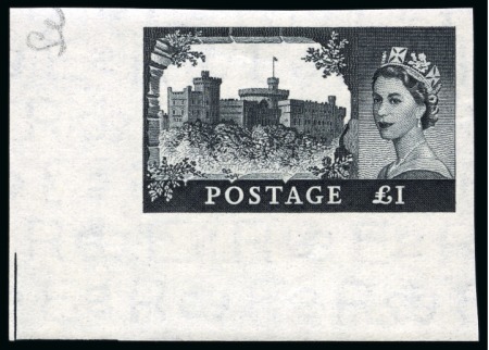 Stamp of Great Britain » Queen Elizabeth II 1955 £1 "Castles" (Waterlow Printing). Superb unmounted