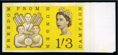 Stamp of Great Britain » Queen Elizabeth II 1963 Freedom from Hunger 2 1/2d & 1s3d on phosphor paper mint nh imperforate imprimaturs