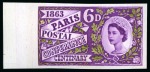 Stamp of Great Britain » Queen Elizabeth II 1963 Paris Postal Conference Centenary 6d on phosphor paper mint n.h. imperforate imprimatur