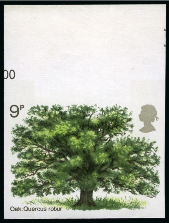 Stamp of Great Britain » Queen Elizabeth II 1973 British trees 9p mint nh imperforate imprimatur