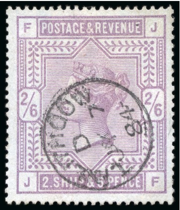 Stamp of Great Britain » 1855-1900 Surface Printed » 1883-84 & 1888 High Values 1883-84 2s6d Lilac JF on blued paper, neatly used