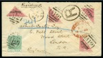Stamp of St. Kitts-Nevis » St. Christopher 1885 (Apr 25) Envelope sent registered to London, franked at 6d rate
