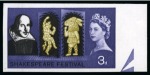 Stamp of Great Britain » Queen Elizabeth II 1964 Shakespeare Festival 3d (Esparto paper) imperforate imprimatur with a "BPMA" handstamp on reverse