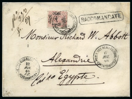 Stamp of Egypt » Egyptian Post Offices Abroad » Consular Offices » Constantinople 1866 (6.11) Registered cover at triple rate (3 pi. postage + 2 pi. registration) from Constantinople 