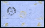 Stamp of Egypt » Egyptian Post Offices Abroad » Consular Offices » Dardanelli 1868 Folded cover from Dardanelli to Constantinople, with 2nd Issue 20 paras green pair cancelled negative seal handstamp of DARDANELLI