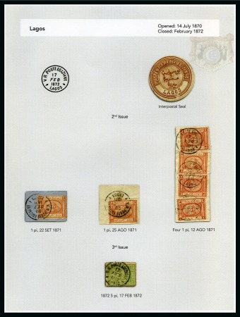 Stamp of Egypt » Egyptian Post Offices Abroad » Consular Offices » Lagos 1867 Second Issue & Third Issue: A fine array of seven adhesives all showing LAGOS cancels