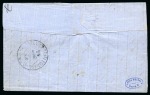Stamp of Egypt » Egyptian Post Offices Abroad » Consular Offices » Smirne (Turkey) 1866 (21.6) Folded cover from Smirne to Cairo at double rate, franked 1st Issue 1866 1 piastre claret vertical STRIP OF FOUR