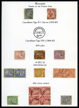 Stamp of Egypt » Egyptian Post Offices Abroad » Territorial Offices » Massawa (Sudan) 1879-1882 Fourth Issue, 1884 Provisionals & Postage Dues: A fine array adhesives all showing different types of MASSAWA cancels