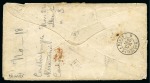Stamp of Egypt » French Post Offices » Cairo 1868 (4.12) Envelope from Cairo via Marseille to the USA, franked Empire 40c. a strip of 3, a pair and a single