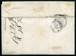 Stamp of Egypt » French Post Offices » Suez 1863 (9.1) Entire letter from Suez to Lyon, France via British steamer “Vectis”, franked with 1862 Empire 10c. pair and 40c. pair