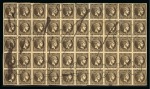 Stamp of Egypt » Greek Post Office » Alexandria 1876 30 lep dark olive brown, part sheet of 50 cancelled with ALEXANDRIA circular datestamps