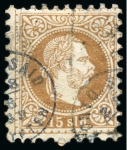 Stamp of Egypt » Austrian Post Offices » Port Said 1867 Issue: An extremely rare group of thirteen Austrian Levant stamps with the PORTO SAID/EGYPTEN thimble cds