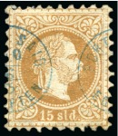 Stamp of Egypt » Austrian Post Offices » Port Said 1867 Issue: An extremely rare group of thirteen Austrian Levant stamps with the PORTO SAID/EGYPTEN thimble cds