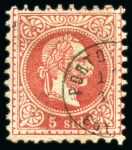 Stamp of Egypt » Austrian Post Offices » Port Said 1867 Issue: An extremely rare group of thirteen Austrian Levant stamps with the PORTO SAID/EGYPTEN thimble cds