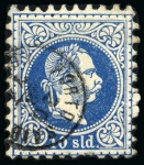 Stamp of Egypt » Austrian Post Offices » Port Said 1867 Issue: An extremely rare group of thirteen Austrian Levant stamps with the PORTO SAID/EGYPTEN thimble cds