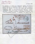 Stamp of Egypt » Italian Post Offices » Alexandria 1863 (28.5) Folded stampless cover from the Austrian Post Office in Alexandria to Livorno, via Ancona & Florence, bearing ALEXANDRIEN /28.5 cds in blue, sent by Italian steamer and bearing a fine strike of the extremely 