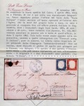 Stamp of Egypt » Italian Post Offices » Alexandria 1863 (3.4) Envelope from Cairo to Florence, initially consigned to the “European Post” at Cairo, with “Posta Europea / Cairo” cds in centre, being subsequently transferred to the Italian P.O. at Alexandria, following pay