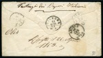 Stamp of Egypt » Italian Post Offices » Alexandria 1863 (3.4) Envelope from Cairo to Florence, initially consigned to the “European Post” at Cairo, with “Posta Europea / Cairo” cds in centre, being subsequently transferred to the Italian P.O. at Alexandria, following pay