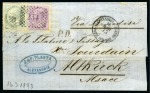 Stamp of Egypt » Italian Post Offices » Alexandria 1873 (16.3) Large part cover from Alexandria to Altkirch, Alsace, France, franked with Italy 1863 5 c. and 60 c.
