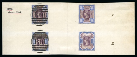 Stamp of Great Britain » 1855-1900 Surface Printed » 1887-1900 Jubilee Issue & 1891 £1 Green 1890 10d. "Jubilee" Colour Trials, A magnificent piece