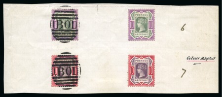 Stamp of Great Britain » 1855-1900 Surface Printed » 1887-1900 Jubilee Issue & 1891 £1 Green 1890 10d. "Jubilee" Colour Trials, A magnificent piece