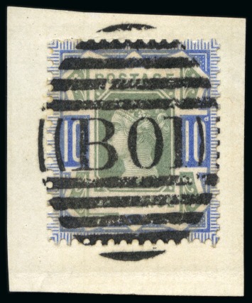 Stamp of Great Britain » 1855-1900 Surface Printed » 1887-1900 Jubilee Issue & 1891 £1 Green 1890 10d. "Jubilee" Colour Trials, A magnificent piece