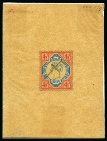 Stamp of Great Britain » 1855-1900 Surface Printed » 1887-1900 Jubilee Issue & 1891 £1 Green 1892 4½d. "Jubilee" Essay