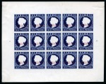 Stamp of Gambia 1869-72 4d Brown and 6d Deep Blue proof sheetlets of 15 with "CANCELLED" overprints