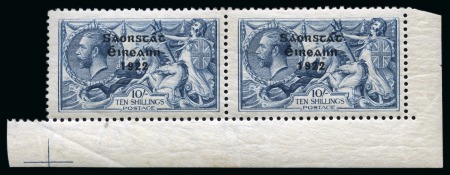 Stamp of Ireland » 1922-23 Thom Three-Line Overprints (T47-T61) 1922-23 Thom mint selection on an A3 exhibit page with 2s6d to 10s stamps from position 10/4 on the sheet