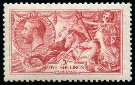 Stamp of Great Britain » King George V » 1913-19 Seahorse Issues 1913-19, Balance mixture of mint stamps incl. GB Waterlow 5s
