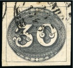 Stamp of Brazil » 1843 Bull's Eyes 1843, 30r black, early impression, thin paper, used at Bahia