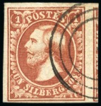 Stamp of Luxembourg 1852-58 First Issue assembly comprising 21 used stamps, including 10c essay on card