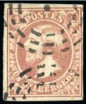 Stamp of Luxembourg 1852-58 First Issue assembly comprising 21 used stamps, including 10c essay on card