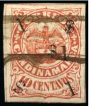 Stamp of Colombia » States - Cundinamarca 1884 "$1" surcharges on 10c red, provisional issue, used