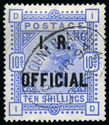 Stamp of Great Britain » Officials INLAND REVENUE: 1884-88 10s Ultramarine with neat "ACCOUNT BRANCH / P. O. GLASGOW" oval ds
