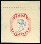 Stamp of India » 1854 Lithographs Spence 19: 4a aniline red and blue on yellowish wove paper