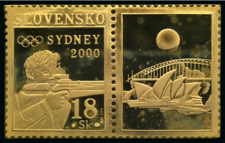 Stamp of Olympics » 2000 Sydney 2000 Sydney gold stamp of Slovakia in presentation case