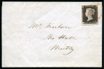 Stamp of Great Britain » 1840 1d Black and 1d Red plates 1a to 11 1840 1d Black pl.2 IG, good to huge margins, tied to 1840 (May 15) printed lettersheet by Maltese Cross in distinctive pale pinkish shade of red 